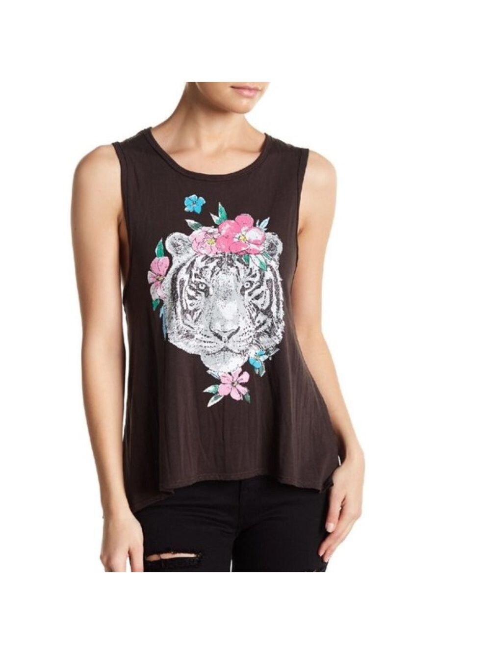 Chaser Floral Tiger Graphic Tank